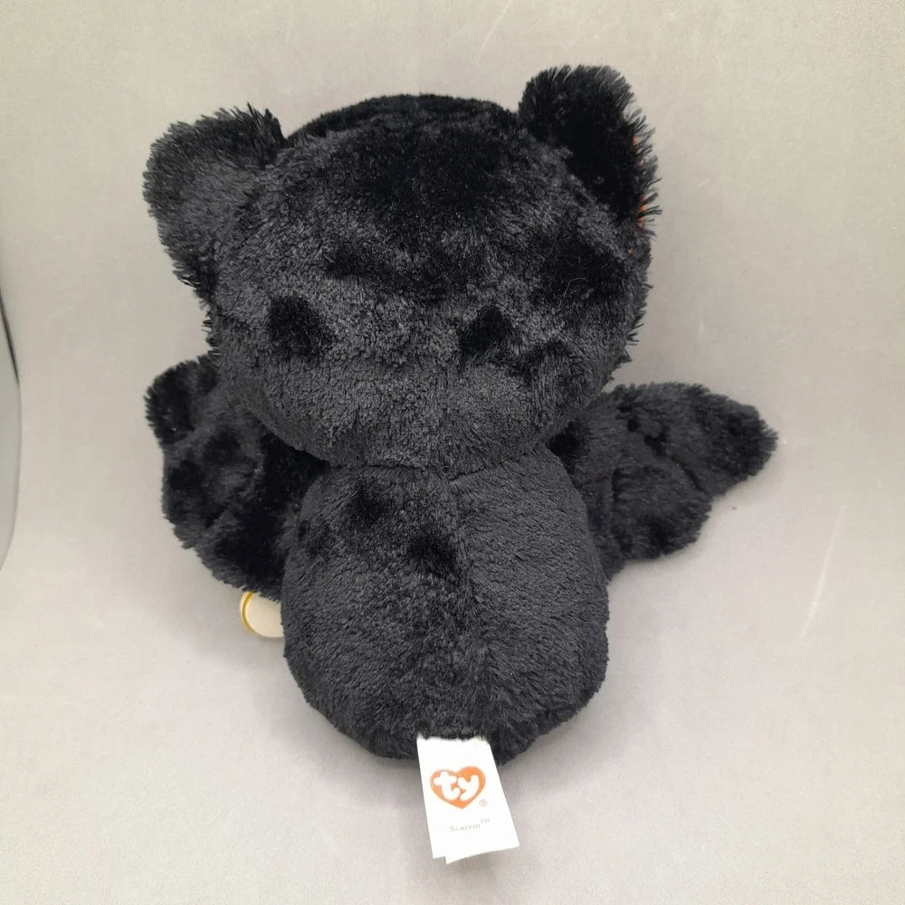 Ty Beanie Boos Scarem the Bat Halloween Plush Black Orange Glitter Eyes 6 inch